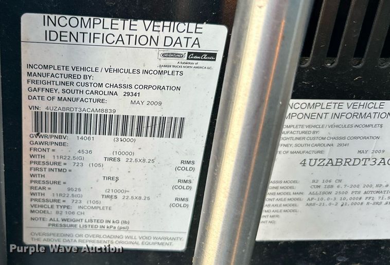 image for item KW9101 2010 Freightliner Thomas Built  school bus