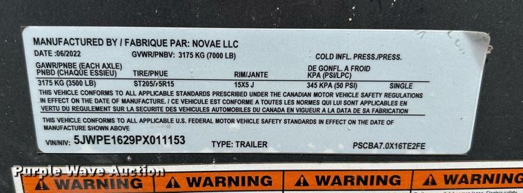 image for item KW9155 2023 Pace  enclosed cargo trailer