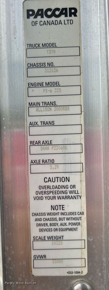 image for item KW9207 2012 Kenworth T370  flatbed truck