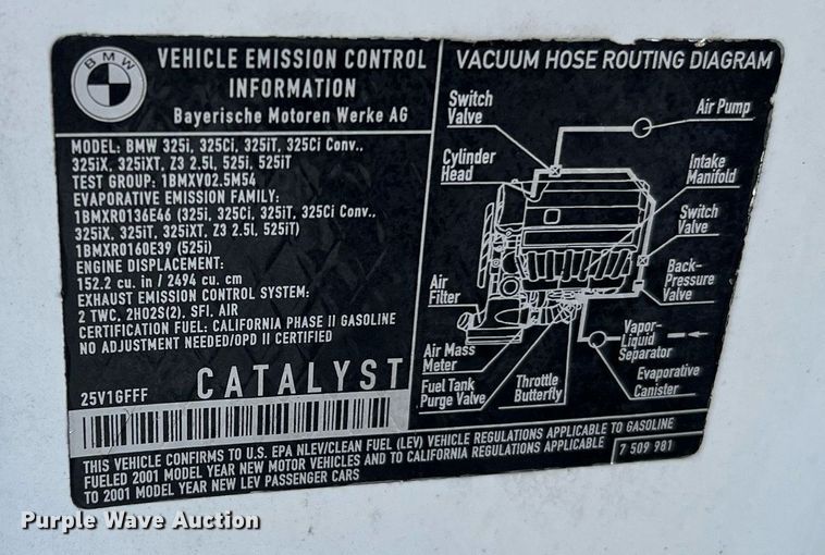 image for item LF9371 2001 BMW Z3 Roadster 2.5i  convertible