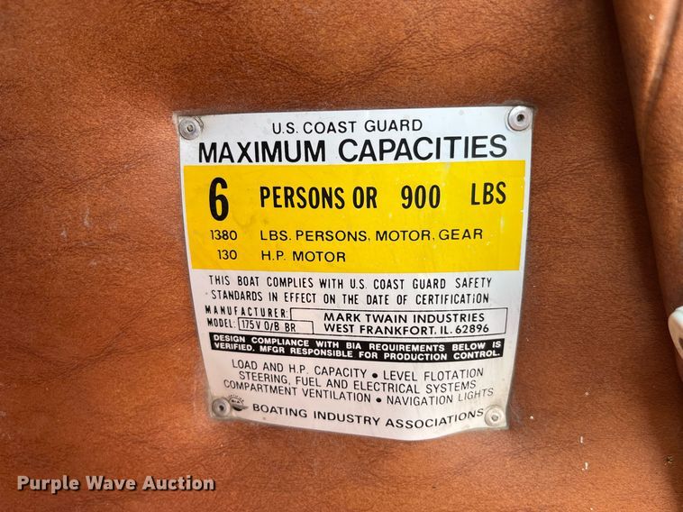 image for item MG9417 1982 MarkTwain Mark 175  boat