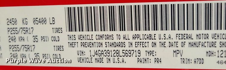 image for item MG9730 2008 Jeep Wrangler Unlimited  SUV