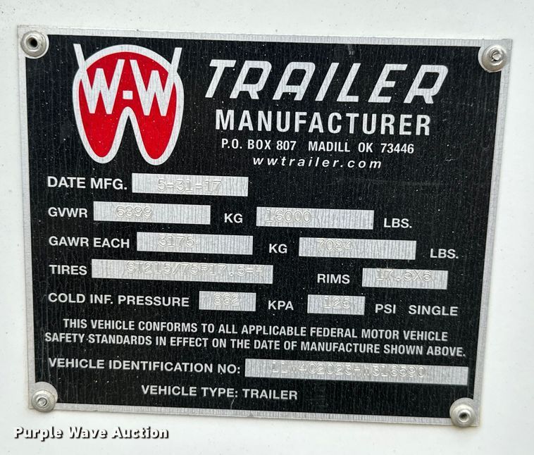 image for item ML9102 2017 W-W  enclosed cargo trailer with spray foam insulation system