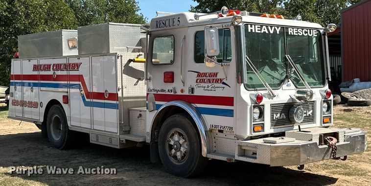 image for item ML9108 1985 Mack MC686FC  rescue vehicle