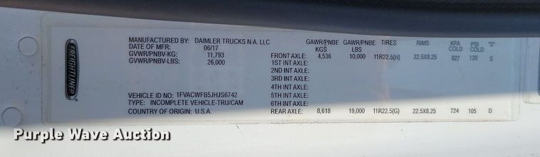 image for item ML9519 2018 Freightliner Business Class M2  box truck