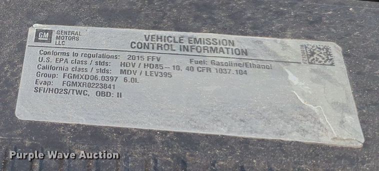 image for item MX9356 2015  Chevrolet Silverado 2500HD  Double Cab pickup truck cab and chassis