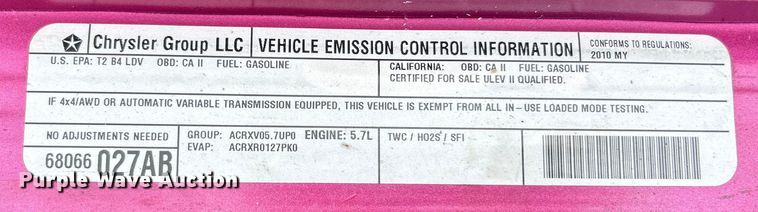 image for item NL9398 2010 Dodge Challenger RT