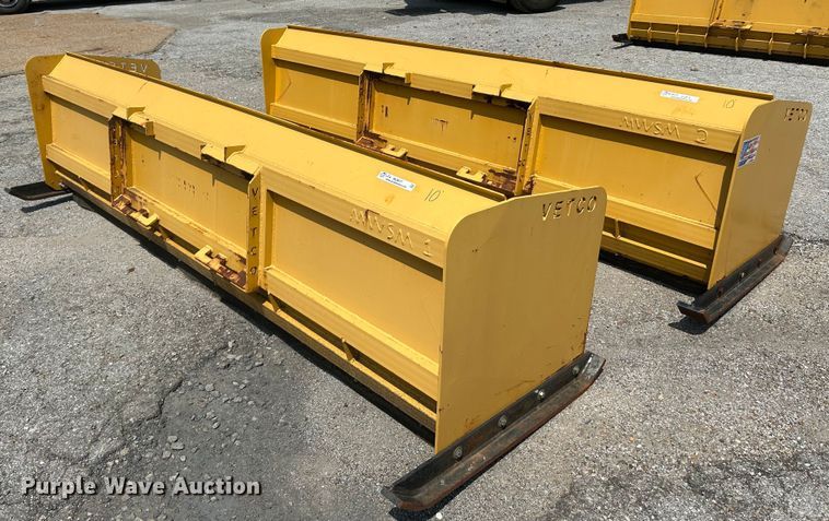 image for item NL9417 (2) VETCO 10'W skid steer snow pushers