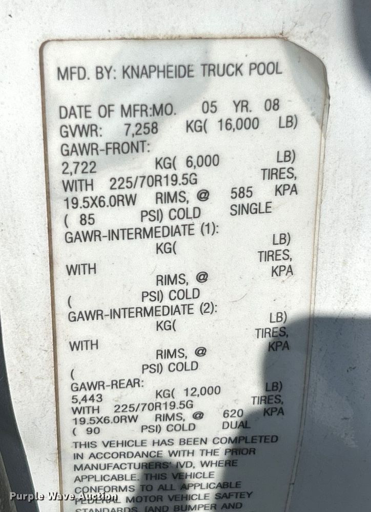 image for item NL9466 2008 Ford F450 Super Duty XLT  truck cab and chassis