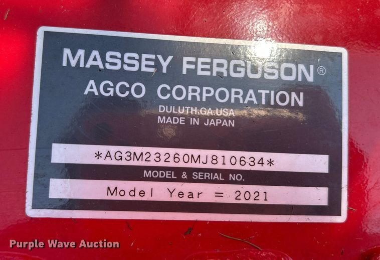 image for item NL9523 2021 Massey Ferguson GC1723  tractor