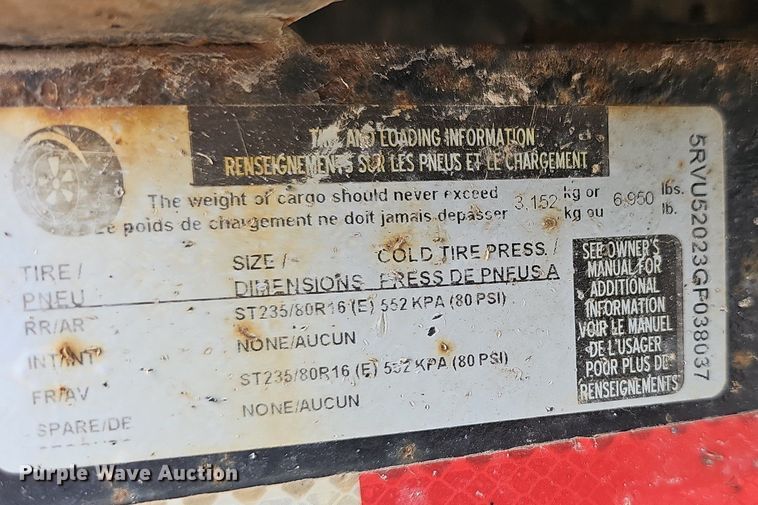 image for item NT9909 2016 Lamar  utility trailer