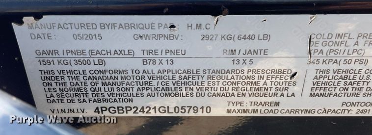 image for item NY9557 Shop built  pontoon boat