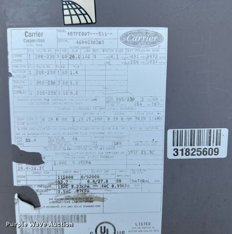 image for item OC9360 (2) Carrier HVAC units