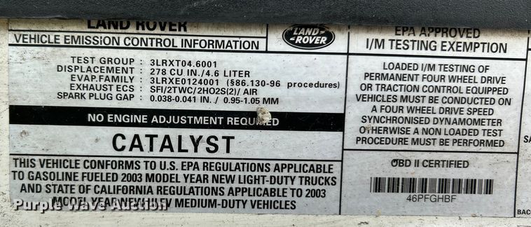 image for item OK9782 2003 Land Rover Discovery  SUV