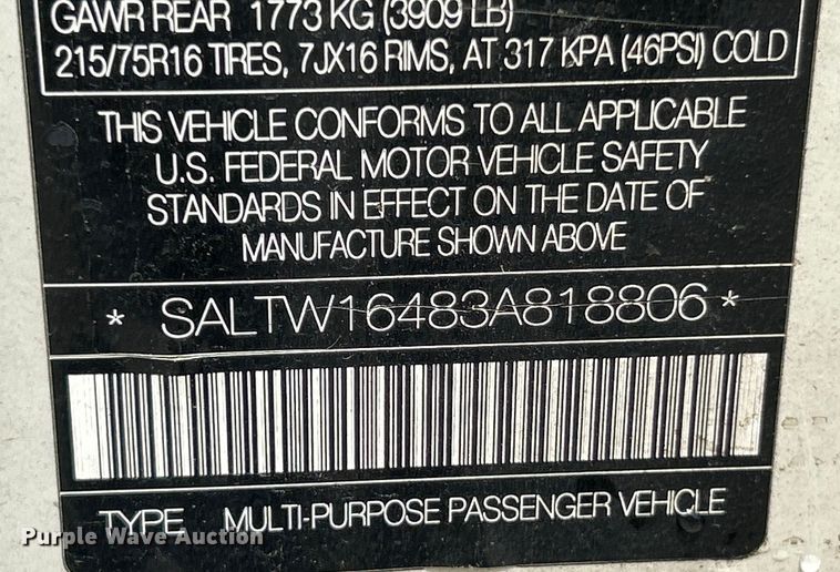 image for item OK9782 2003 Land Rover Discovery  SUV