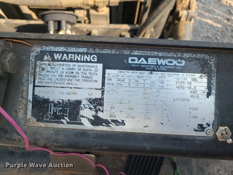 image for item ZA0336 Doosan GC25E-3  forklift