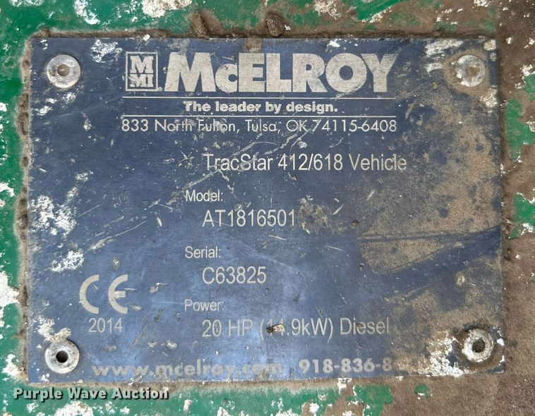 image for item DI7964 2014 McElroy TracStar PitBull 412  pipe fusion machine