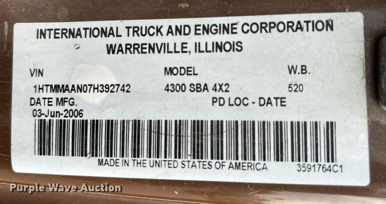 image for item DI7968 2007 International 4300  dump truck