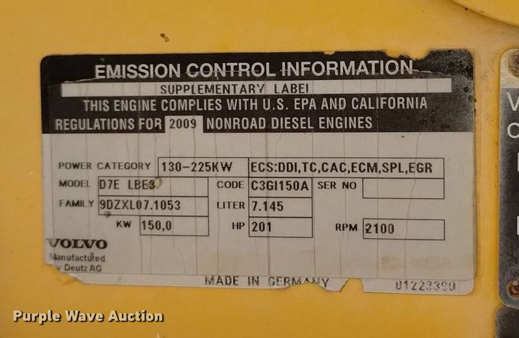 image for item DP3381 2010 Volvo L110F  wheel loader