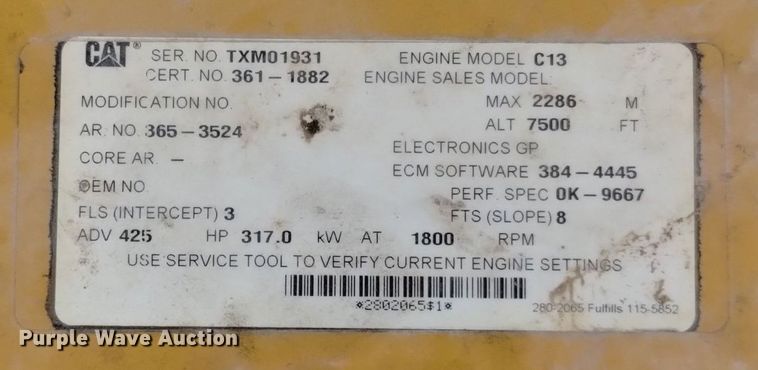 image for item DP3384 2012 Caterpillar 349E L  excavator