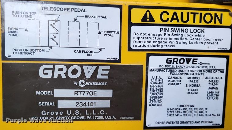 image for item DP5215 2013 Grove RT770E  crane