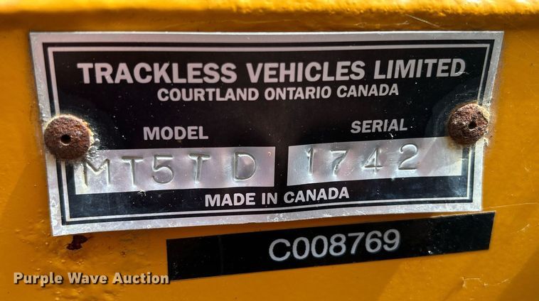 image for item DQ0876 Trackless Vehicles Ltd. MT5T  tool carrier