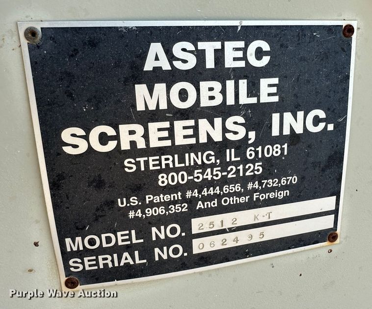 image for item DQ1367 Astec 2512 KT  screening plant