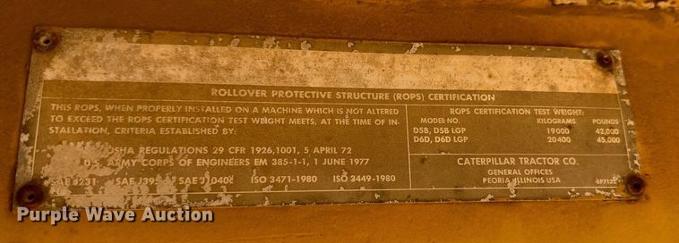 image for item DQ1371 1984 Caterpillar D6D  dozer