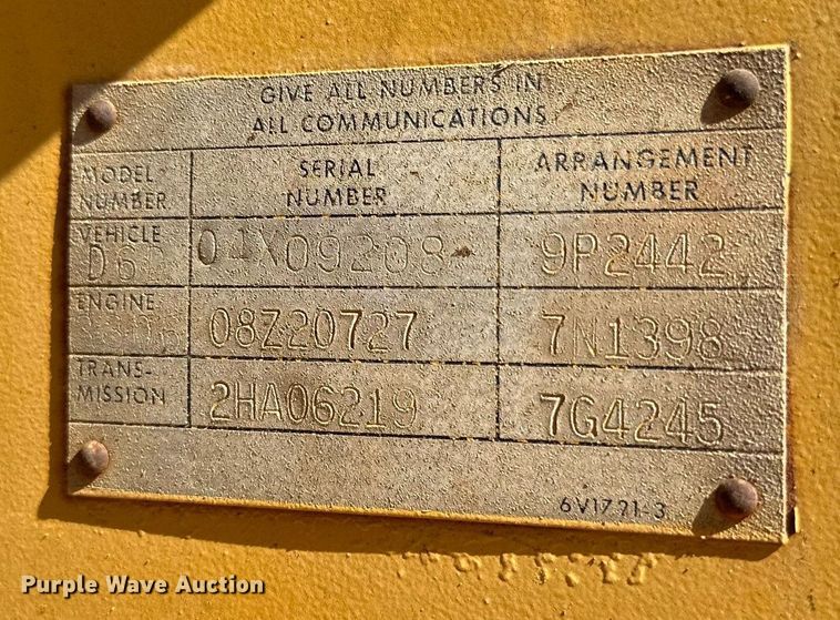 image for item DQ1371 1984 Caterpillar D6D  dozer