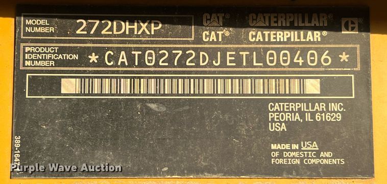 image for item DQ2200 2014 Caterpillar 272DXHP  skid steer loader