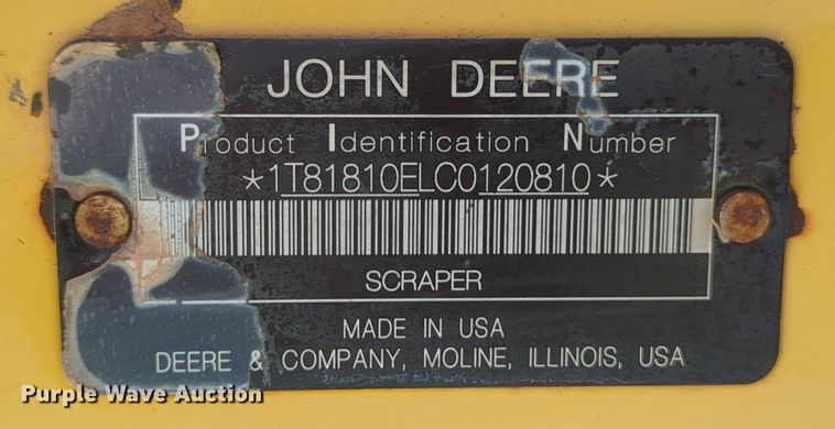 image for item DR6990 2012 John  Deere 1810E  scraper