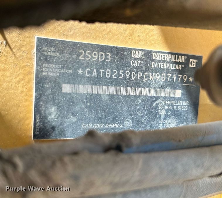 image for item DS2188 2020 Caterpillar 259D3  tracked skid steer loader