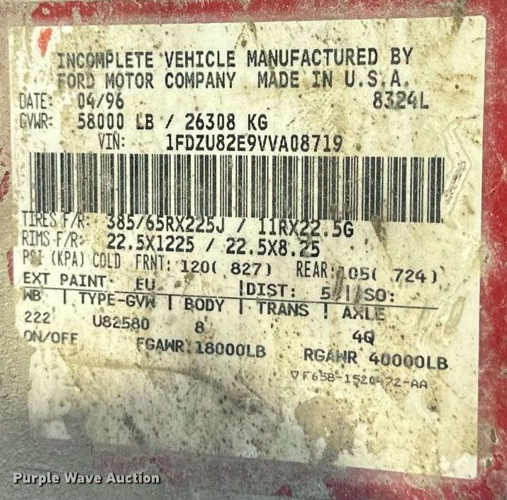 image for item DS2237 1997 Ford LT8000  volumetric ready mix truck