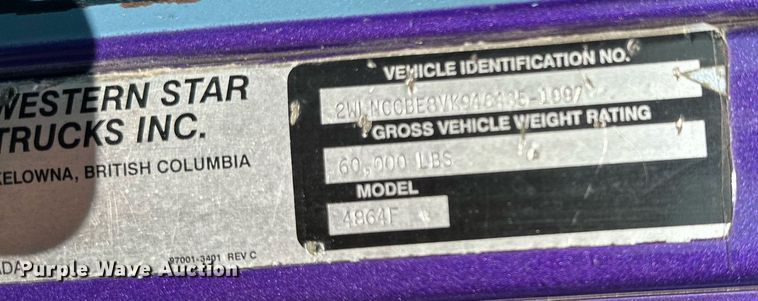 image for item HN9961 1997 Western Star 4864F  winch truck