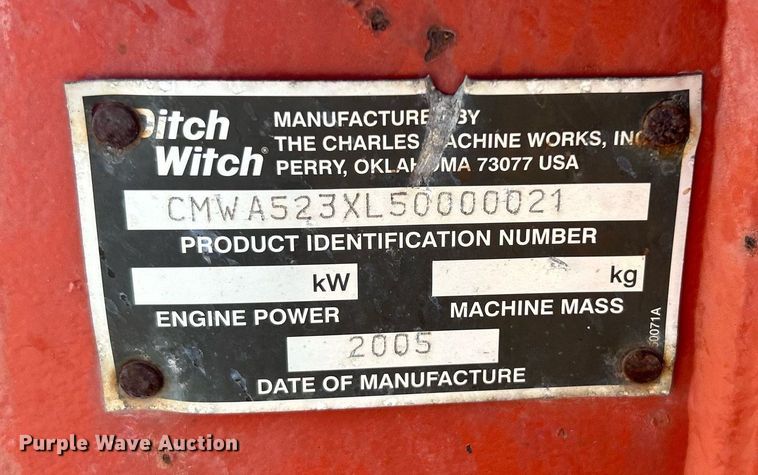 image for item KW9103 2005 Ditch Witch RT55H  cable plow