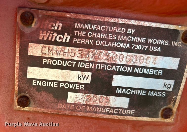 image for item KW9103 2005 Ditch Witch RT55H  cable plow