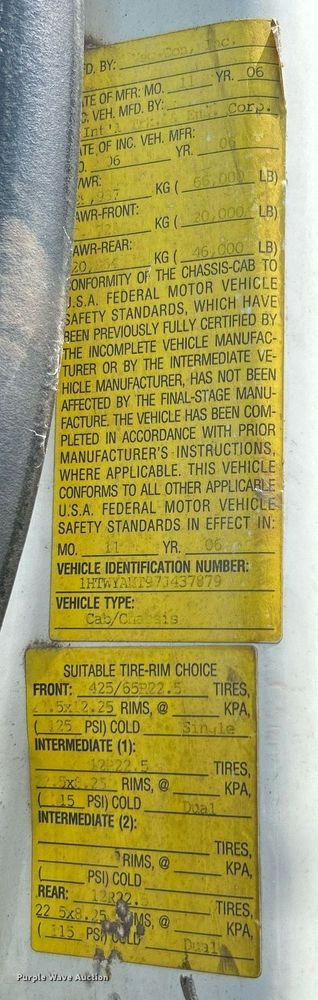 image for item KW9108 2007 International 7600 sewer jetter truck