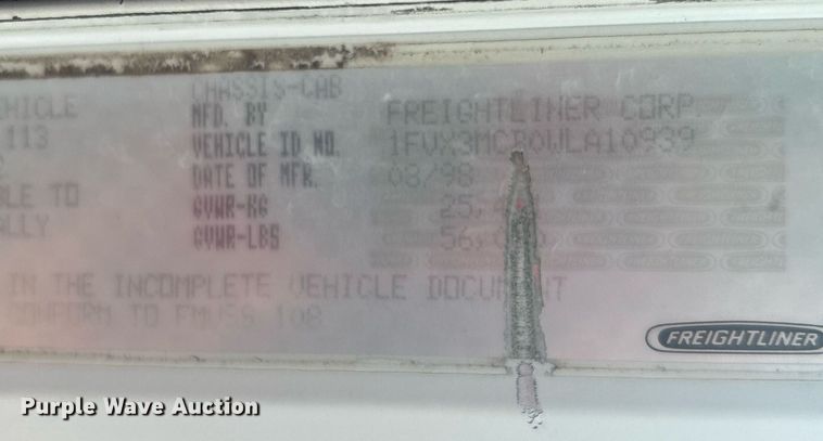 image for item KW9114 1998 Freightliner FLD112 vacuum truck