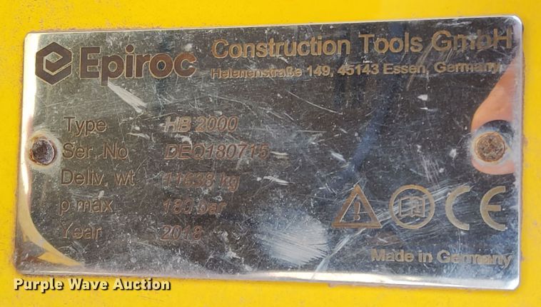 image for item LF9413 2018 Epiroc HB 2000  breaker