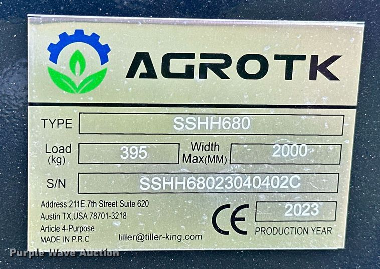 image for item ML9047 2023 Agrotk SSHH680  skid steer breaker