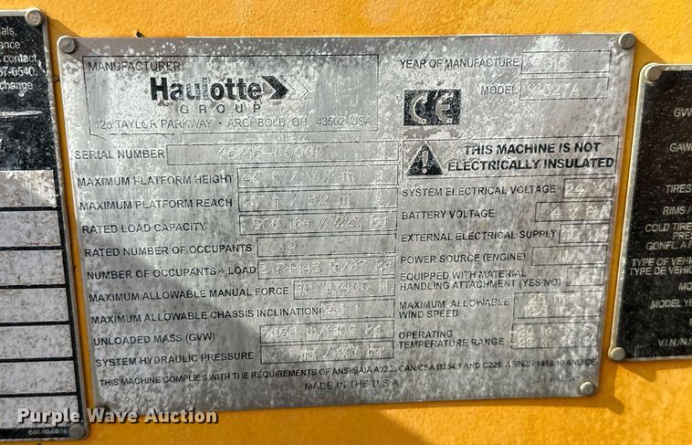 image for item ML9111 2015 Haulotte 4527A  boom lift