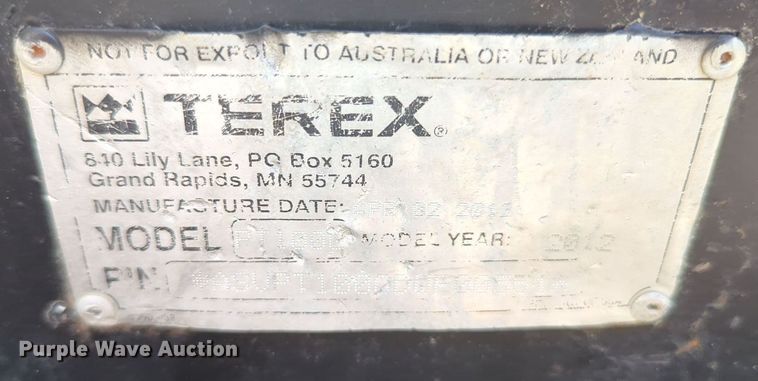 image for item MY9880 2012 Terex PT100  tracked skid steer loader