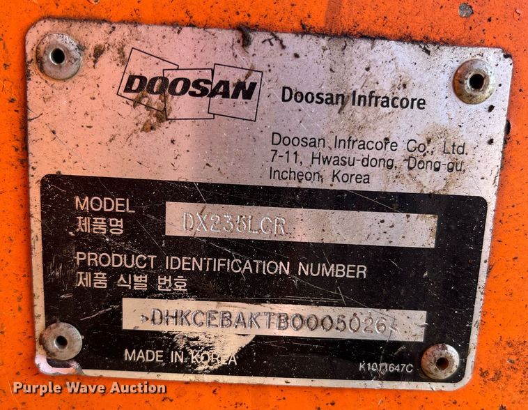 image for item NA9099 Doosan DX235LCR  excavator