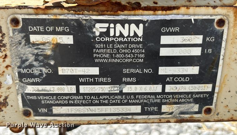 image for item NL9445 2015 Finn B70  Straw blower