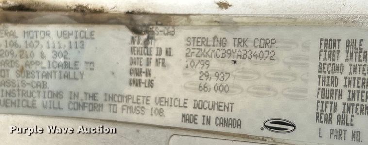 image for item NL9446 2000 Sterling LT9513  hydroseeder truck