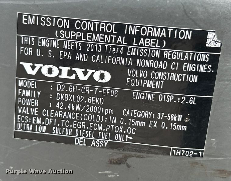 image for item NL9464 2013 Volvo ECR88D  mini excavator