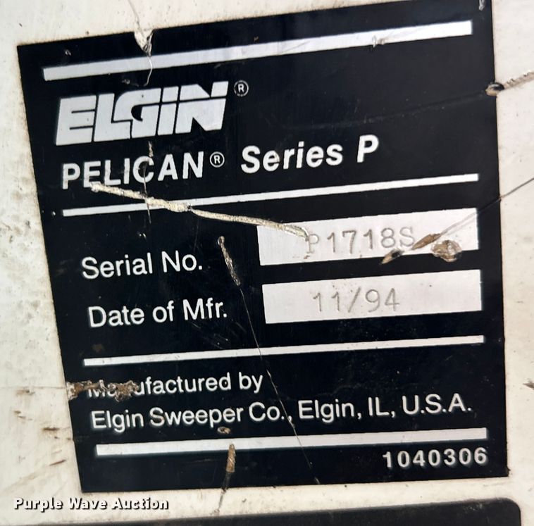 image for item NL9527 1994 Elgin Pelican  street sweeper