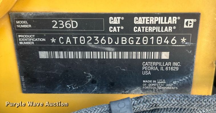 image for item NM9502 2014 Caterpillar 236D  skid steer loader