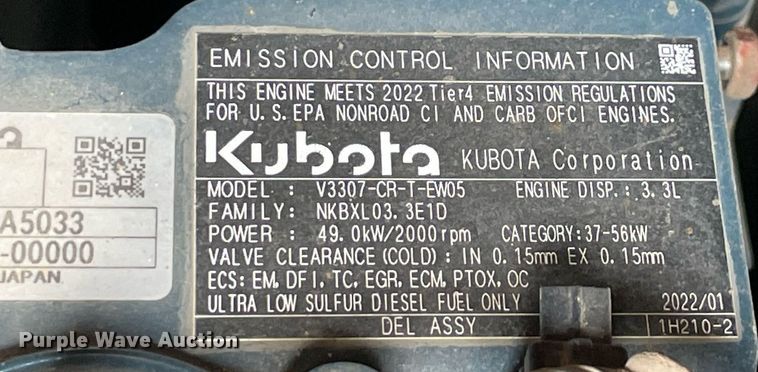 image for item NT9467 2022 Kubota KX080-4S2  mini excavator