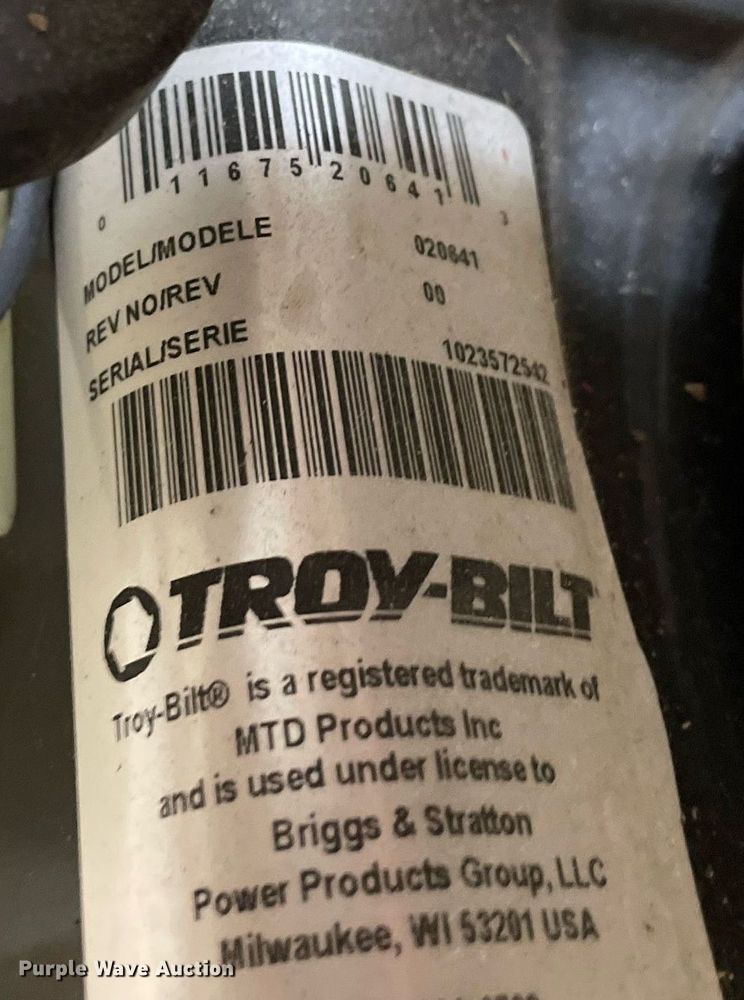 image for item HN9939 Troy-Bilt pressure washer